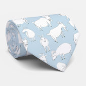 Cravate Chèvres jouant - bleus layette (Roulé)