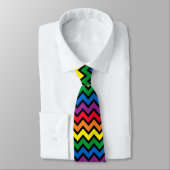 Cravate Chevron Arc-en-ciel Noir (Attaché)
