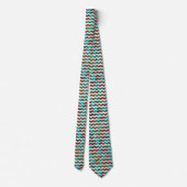 Cravate Chevron Cow Impression Brown et Turquoise (Dos)