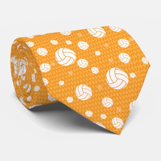 Cravate Chevron de volley-ball jaune à motif (Roulé)