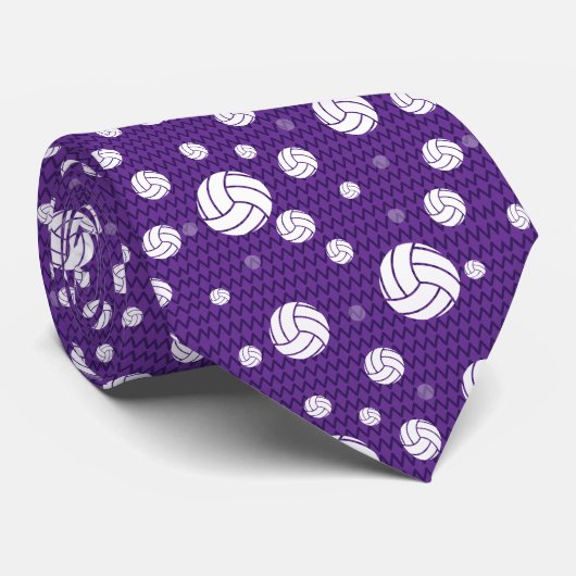 Cravate Chevron de volley-ball violet (Roulé)