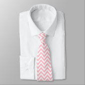 Cravate Chevron horizontal rose et blanc de grande taille (Attaché)