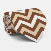 Cravate Chevron marron et beige (Roulé)