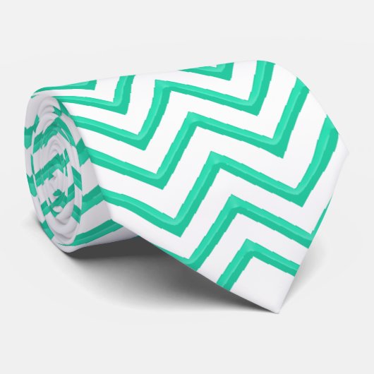 Cravate Chevron Mint Green (Roulé)