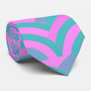Cravate chevron moderne moderne rose/vert