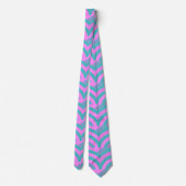 Cravate chevron moderne moderne rose/vert (Dos)