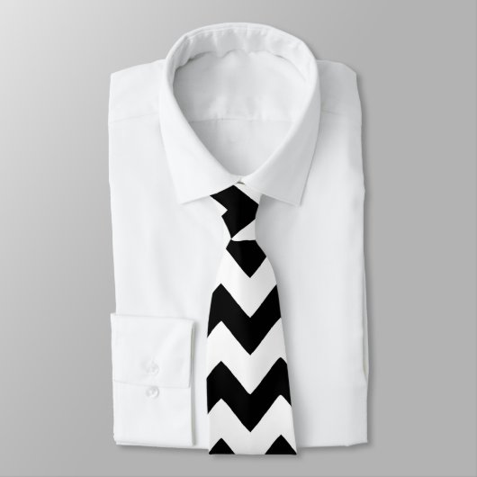 Cravate Chevron noir et blanc (Attaché)