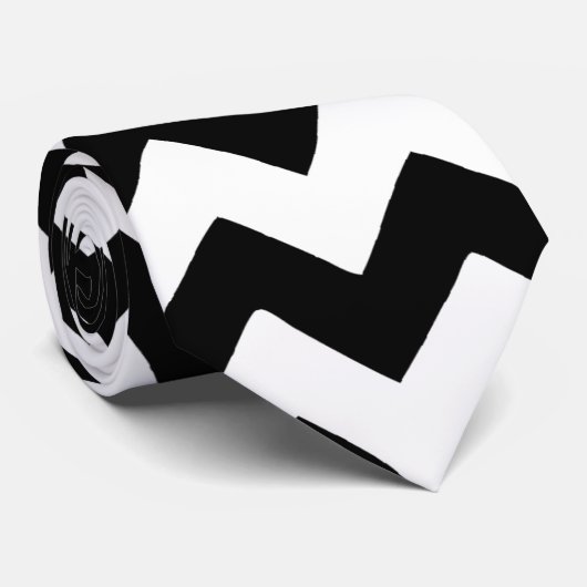 Cravate Chevron noir et blanc (Roulé)