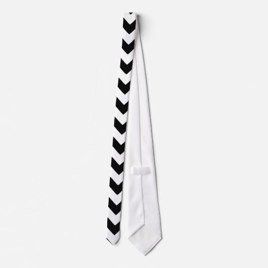 Cravate Chevron noir et blanc (Dos)