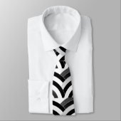 Cravate chevron noir/par blanc incurvé moderne sophistiqué (Attaché)