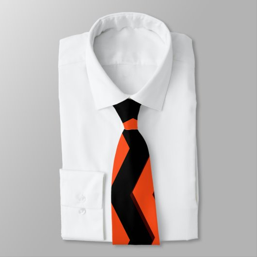 Cravate Chevron orange et noir (Attaché)