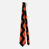 Cravate Chevron orange et noir (Devant)
