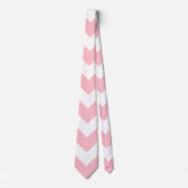 Cravate Chevron rose et blanc (Devant)
