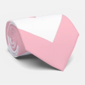 Cravate Chevron rose et blanc (Roulé)