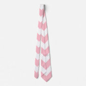 Cravate Chevron rose et blanc (Dos)