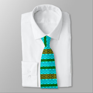 Cravate Chevron Stripes Zigzag Motif
