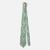 Cravate Chevron Vache vert et blanc Impression (Devant)