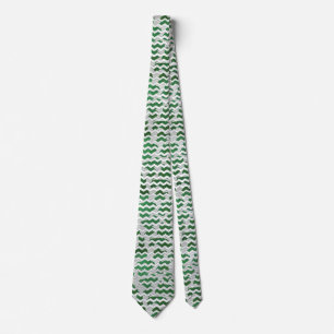 Cravate Chevron Vache vert et blanc Impression