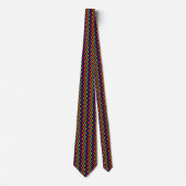 Cravate Chevron vertical citrouille, violet, vert et noir (Devant)
