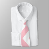 Cravate Chevron vertical géant rose et blanc (Attaché)