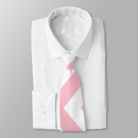 Cravate Chevron vertical géant rose et blanc (Attaché)