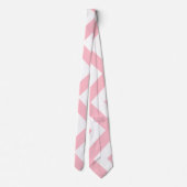 Cravate Chevron vertical géant rose et blanc (Dos)