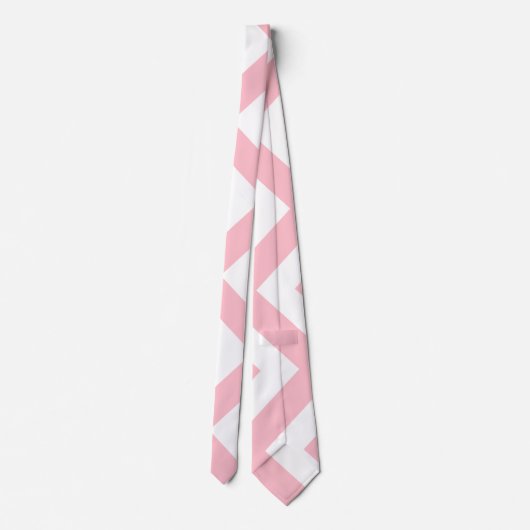 Cravate Chevron vertical géant rose et blanc (Dos)