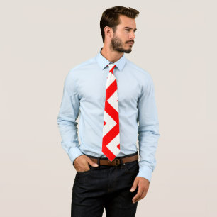 Cravate Chevron vertical géant rouge et blanc