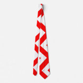 Cravate Chevron vertical géant rouge et blanc (Dos)