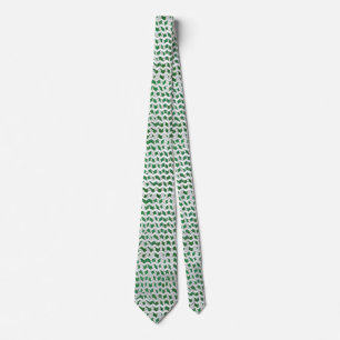 Cravate Chevron Zebra Green et White Print