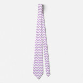 Cravate Chevron Zig Zag Motif Chic Lilac Blanc Scandi (Devant)