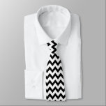 Cravate Chevron Zig Zag Pattern Chic Black White Scandi<br><div class="desc">Classic chevron pattern,  Scandinavian nordic black and white home decor and gifts. Chevron zigzag v shaped traditional boho pattern aesthetic neck tie.</div>