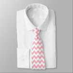 Cravate Chevron Zig Zag Pattern Chic Pink White Scandi<br><div class="desc">Classic chevron pattern,  Scandinavian nordic pastel pink and white home decor and gifts. Chevron zigzag v shaped traditional boho pattern aesthetic neck tie.</div>