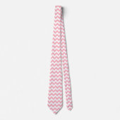 Cravate Chevron Zig Zag Pattern Chic Pink White Scandi (Devant)