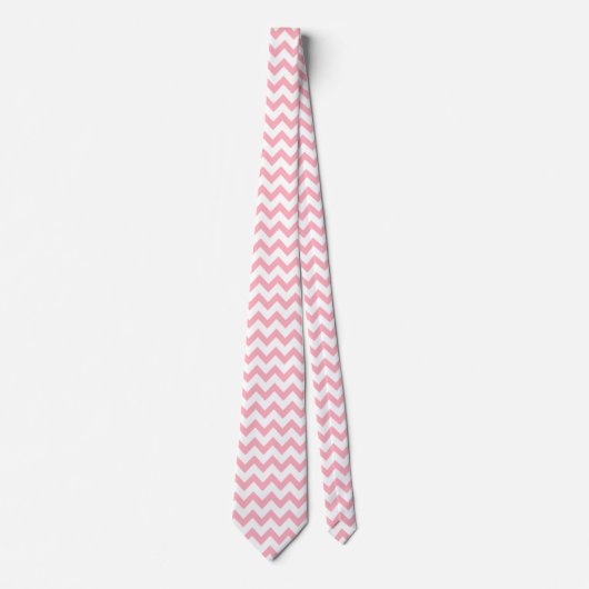 Cravate Chevron Zig Zag Pattern Chic Pink White Scandi   (Devant)