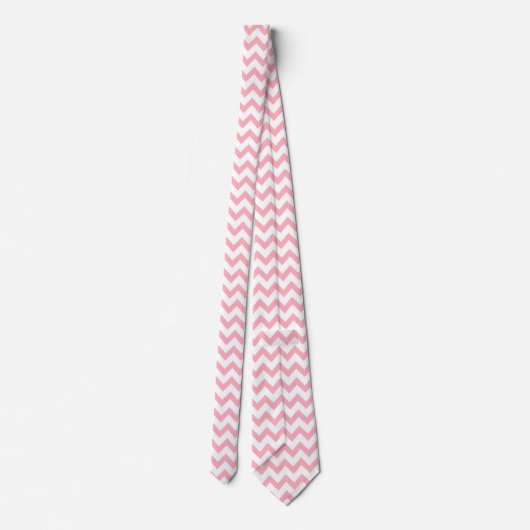 Cravate Chevron Zig Zag Pattern Chic Pink White Scandi   (Dos)