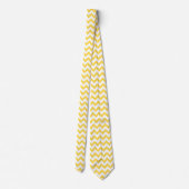 Cravate Chevron ZigZag Motif moutarde jaune blanc chic (Dos)