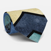 Cravate Chevrons bleus virils modernes (Roulé)