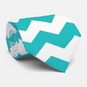 Cravate chevrons de blanc de turquoise (Roulé)