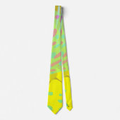 Cravate Chic Abstrait Papillon or Jaune Violet Motif (Devant)