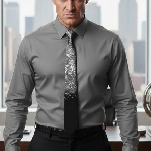 Cravate Chic argent ombre mariage