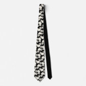 Cravate Chic Black &white floral pattern (Devant)