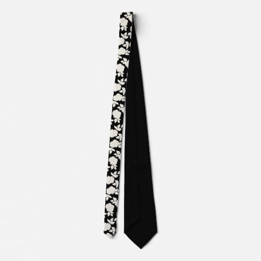 Cravate Chic Black &white floral pattern (Dos)