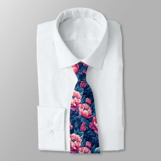 Cravate Chic Christmas Gift For Men Peonies (Attaché)