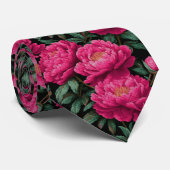 Cravate Chic Christmas Gift For Men Peonies Floral (Roulé)