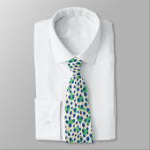 Cravate Chic couleur vert bleu cheetah imprimé monogramme (Attaché)