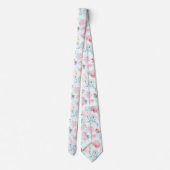 Cravate Chic Dusty Blue Jardin Floral Peony Motif (Dos)