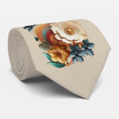 Cravate Chic, Elegant Crèmes & cuir texture fleur look (Roulé)