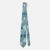 Cravate Chic ethnique Faux Patchwork Motif, Turquoise et b (Devant)