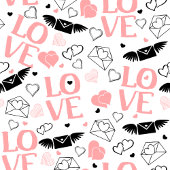 Cravate Chic Love Lettering Hand Drawn Heart Tie